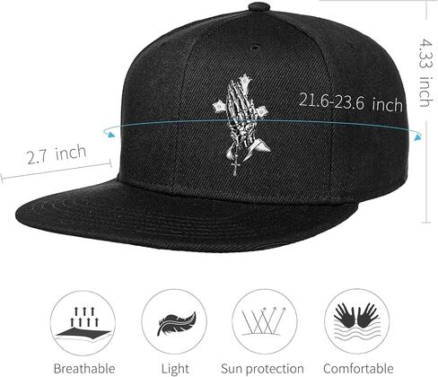 Negi Praying Hands Item Snapback القبعات للرجال، قبعة جمجمة كلاسيكية للنساء قبعة بيسبول، قبعة سائق شاحنة متقاطعة قابلة للتعديل، قبعة سوداء ممتدة للخارج، المشي لمسافات طويلة in Kuwait
