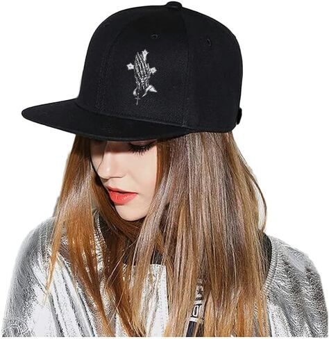 Negi Praying Hands Item Snapback القبعات للرجال، قبعة جمجمة كلاسيكية للنساء قبعة بيسبول، قبعة سائق شاحنة متقاطعة قابلة للتعديل، قبعة سوداء ممتدة للخارج، المشي لمسافات طويلة in Kuwait