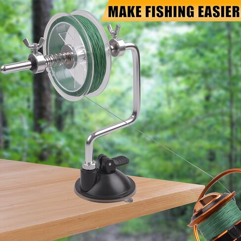 SILANON Fishing Line Spooler, Adjustable Portable Reel Spooler Fishing Line Winder Spooler with Suction Cup No-line Twist Spooling Station System for Spinning & Baitcasting Reels in Kuwait