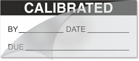 SmartSign Self-Laminating Calibrated Labels by/Date/Due | 1.5" x 0.625" Polyester with Clear Flap, Pack of 140, Waterproof Write-On Adhesive Calibration Stickers, Made in USA in Kuwait
