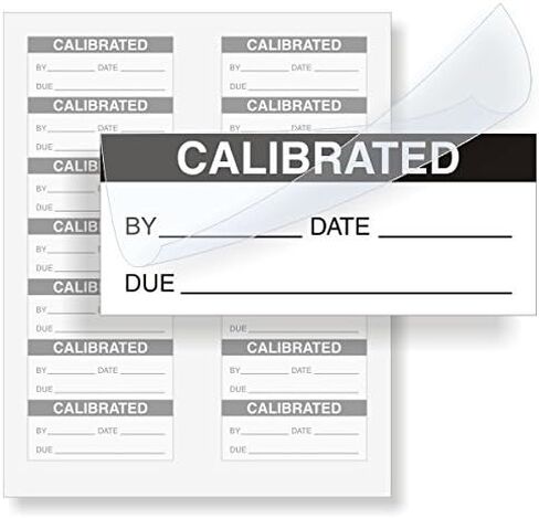 SmartSign Self-Laminating Calibrated Labels by/Date/Due | 1.5" x 0.625" Polyester with Clear Flap, Pack of 140, Waterproof Write-On Adhesive Calibration Stickers, Made in USA in Kuwait