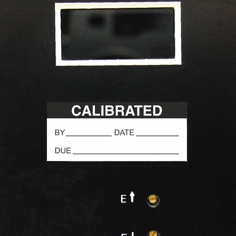 SmartSign Self-Laminating Calibrated Labels by/Date/Due | 1.5" x 0.625" Polyester with Clear Flap, Pack of 140, Waterproof Write-On Adhesive Calibration Stickers, Made in USA in Kuwait
