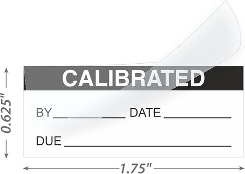 SmartSign Self-Laminating Calibrated Labels by/Date/Due | 1.5" x 0.625" Polyester with Clear Flap, Pack of 140, Waterproof Write-On Adhesive Calibration Stickers, Made in USA in Kuwait
