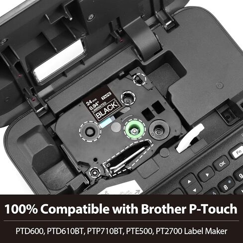 Compatible with P Touch 24mm 0.94"/~1" Label Maker Tape TZ-251 Laminated White Refill for PT-D600 PT-D610BT PT-700 in Kuwait
