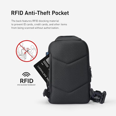حقيبة مارك رايدن كروس للرجال، حقيبة كتف خفيفة الوزن مع منفذ USB وجيب مضاد للسرقة RFID، حقيبة صدر مقاومة للماء للمشي لمسافات طويلة والعمل وحقيبة النهار in Kuwait