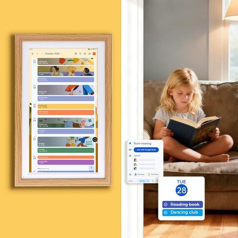 شاشة ذكية الكل في واحد مقاس 15.6 بوصة، بطارية ليثيوم مدمجة|تقويم Google الرقمي، إطار صورة مع شاشة لمس مضادة للوهج، مساعد صوتي، محور منزلي|حامل على الحائط أو سطح المكتب|مكبرات صوت|تثبيت Google Apps (Oak) in Kuwait