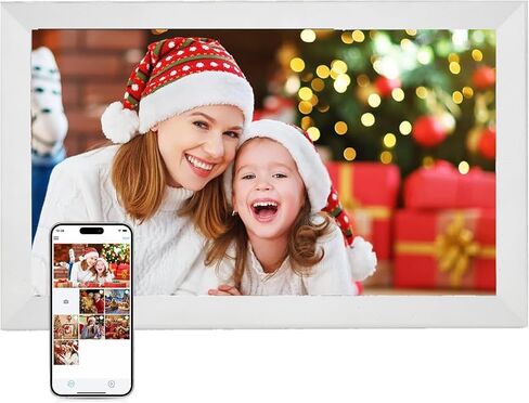 إطار صور رقمي Yoidesu مقاس 15.6 بوصة، شاشة لمس IPS بدقة FHD 1080P، سعة تخزين 32 جيجابايت، مشاركة فورية للتطبيق، إطار رقمي ذكي للعائلة هدية منزلية للأباء والأجداد (قابس الولايات المتحدة) in Kuwait