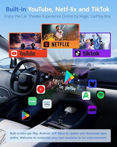 2026 Magic Box 3.0 CarPlay Android Auto & Wireless Carplay محول Dual WiFi + 4G تقسيم الشاشة وشاشة النسخ المتطابق تدعم Play-Store Dowanlaod أي تطبيق لتشغيل السيارة السلكية OEM in Kuwait