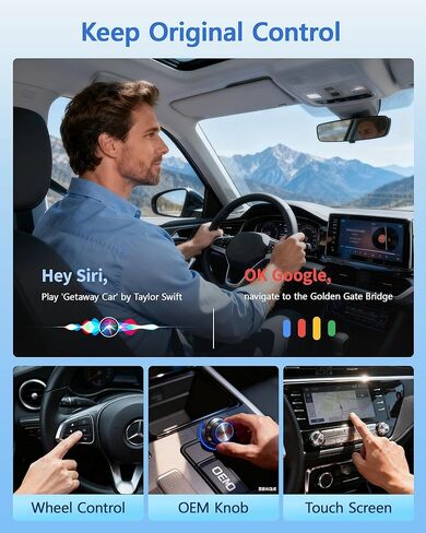2026 Magic Box 3.0 CarPlay Android Auto & Wireless Carplay محول Dual WiFi + 4G تقسيم الشاشة وشاشة النسخ المتطابق تدعم Play-Store Dowanlaod أي تطبيق لتشغيل السيارة السلكية OEM in Kuwait