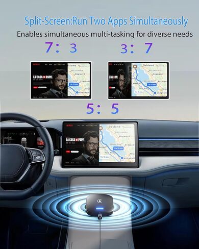 2026 Magic Box 3.0 CarPlay Android Auto & Wireless Carplay محول Dual WiFi + 4G تقسيم الشاشة وشاشة النسخ المتطابق تدعم Play-Store Dowanlaod أي تطبيق لتشغيل السيارة السلكية OEM in Kuwait
