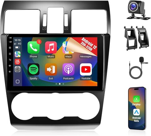 Naifay Android 12 ستيريو سيارة لسوبارو فورستر امبريزا 2015 2016 2017 2018 WRX 2016 2017 2018 2019 2020 2021 راديو، شاشة لمس IPS 9 بوصة مع Carplay Android Auto Bluetooth GPS WiFi Mirrorlink in Kuwait
