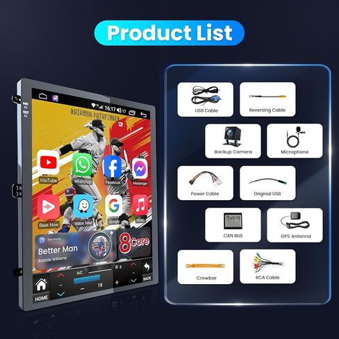[8Core 4G+64G] راديو السيارة لسيارة Ford F150 2009-2012: 12.1 بوصة HD شاشة لمس ستيريو مع Carplay اللاسلكي Android Auto GPS Bluetooth FM AM 48-EQ RDS SWC Mirror Link، كاميرا مجانية (تيار متردد يدوي فقط) in Kuwait