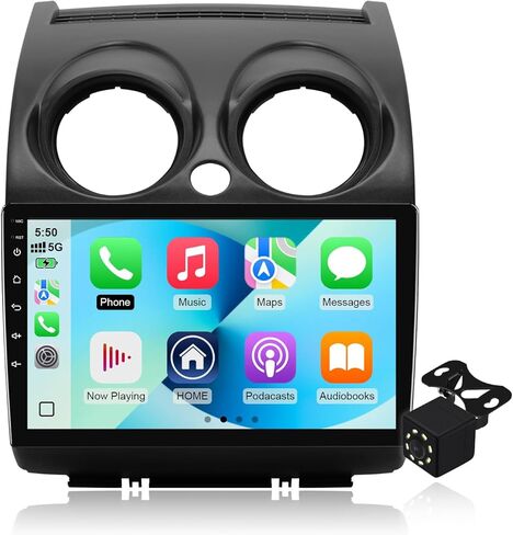 4Core+64G Android 14 Double Din راديو السيارة ستيريو لنيسان روغ 2008-2013 مع شاشة لمس 9 بوصة راديو Carplay لاسلكي مدمج/Android Auto/GPS/Bluetooth/FM/AUX-in/SWC/كاميرا احتياطية in Kuwait