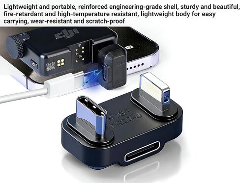 محول OTG لإضاءة الميكروفون على شكل حرف U متوافق مع DJI Mic 3 Mic 2 وDJI Mic mini وغيرها من الميكروفونات اللاسلكية للهاتف 14 13 12 11 8 XS (مع وظيفة الشحن) in Kuwait