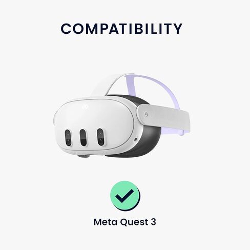 غطاء kwmobile لنظارات الواقع الافتراضي المتوافقة مع عدسات الواقع الافتراضي Meta Quest 3 - قناع سيليكون - أسود in Kuwait