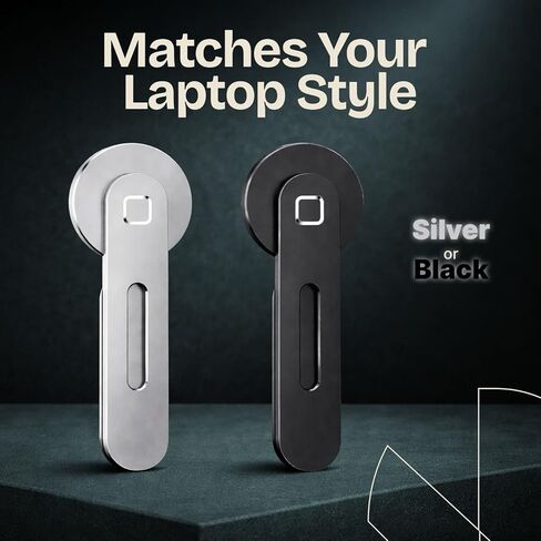 Magnetic Phone Holder for Laptop, Adjustable Aluminum Side Mount Phone Stand for Laptop Screen, Monitor or Desk, Space Saving Magnetic Smartphone Holder (Silver) in Saudi Arabia