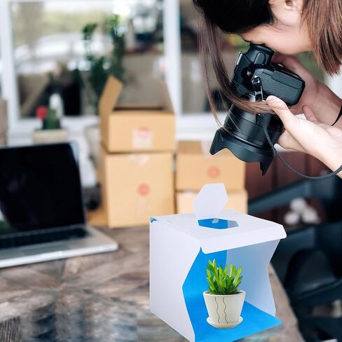 Gadpiparty 20 سنتيمتر LED صندوق إضاءة صغير للتصوير الفوتوغرافي مع 6 خلفيات محمولة قابلة للطي استوديو الصور خيمة لنموذج المجوهرات اطلاق النار in Kuwait