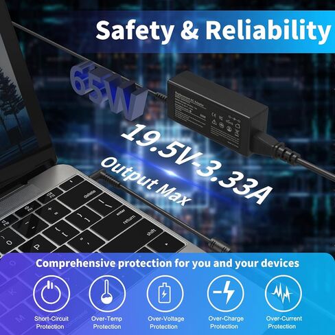 استبدال محول سلك الطاقة 65 وات لشاحن الكمبيوتر المحمول HP 65 وات 45 وات شاحن الكمبيوتر طرف أزرق in Kuwait