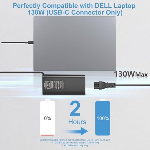 شاحن USB C بقدرة 130 واط متوافق مع الكمبيوتر المحمول Dell Inspiron 16 2 في 1 7640 7630 7620 in Kuwait