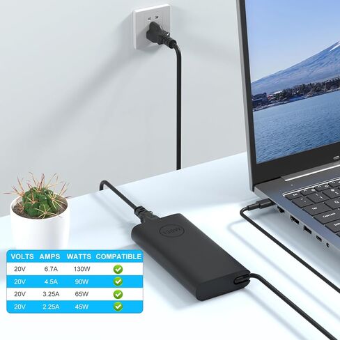شاحن USB C بقدرة 130 واط متوافق مع الكمبيوتر المحمول Dell Inspiron 16 2 في 1 7640 7630 7620 in Kuwait