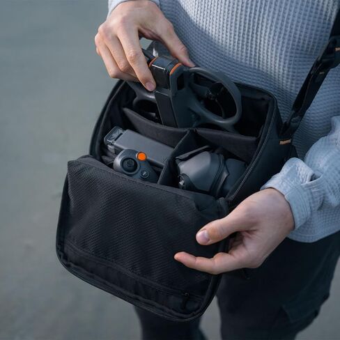 حقيبة YueLi الأصلية بحزام لـ DJI Avata 2 & Goggles 3 - حقيبة حمل حول الجسم لملحقات الطائرات بدون طيار، مدمجة ومقاومة للماء in Kuwait
