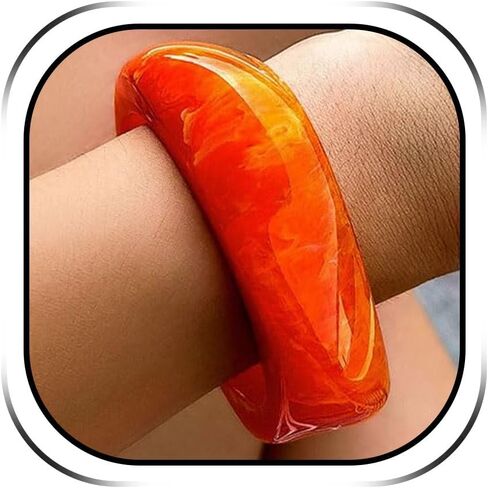 Long tiantian Acrylic Bangle Bracelet Teen Girl Gifts Trendy Stuff Chunky Bracelets for Women Colorful Irregular Resin Wristbands Retro Wide Geometric Plastic Bracelet Best Christmas Gifts 2023 in Saudi Arabia