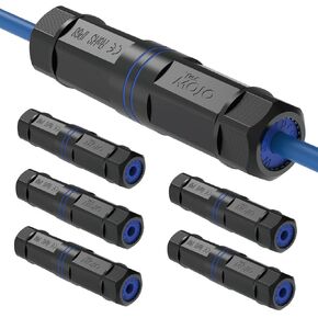 Tecmojo Waterproof Cat6 Coupler, IP68 Outdoor Ethernet Connector for CAT6/CAT5E/CAT5,Shielded RJ45 Ethernet Extender for IP Camera and PoE Device, 4.7in,6 Pack in Kuwait