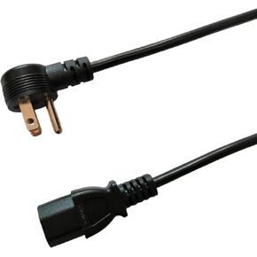 كابل طاقة بزاوية 14 AWG 3 Prong Angle كابل طاقة 90 درجة، تلفزيون شاشة كمبيوتر شخصي، موصل 3 دبابيس، سلك طاقة عالمي، سلك طاقة زاوية الكمبيوتر، متوافق مع الطابعات وأجهزة التلفزيون وما إلى ذلك. in Kuwait