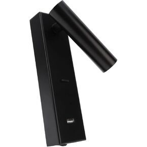 Garosa Wall Mounted Reading Light, Aluminium Alloy Bedside Lamp, 350 Degree Rotatable, USB Port for Charging Devices, Warm Light for Bedroom in Kuwait