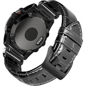 حزام QuickFit من الجلد الأصلي بنمط التمساح مقاس 22/26 مم متوافق مع Garmin Fenix ​​5/5 Plus/ 5X/5X Plus/6/6 Pro (47 مم)/6X/6X Pro/ 7/7 Pro/7X/7X Proand Instinct 2/2X (50 مم). in Kuwait