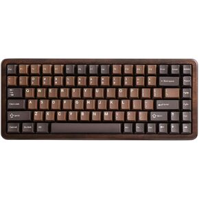YUNZII WOOD84 Wireless Mechanical Keyboard,75% Layout Wood Gaming Keyboard,BT/2.4G/USB-C,RGB Backlit Tray Mount Hot-swap Keyboard with PBT Dye-Sub Keycaps for Mac&Win (Wood, Candy Switch) in Kuwait