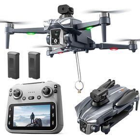 طائرات بدون طيار K18MAX GPS مع كاميرا للبالغين 4K، وحدة تحكم عن بعد LCD 4.5 بوصة، تجنب العوائق 360 درجة، العودة إلى المنزل بتوجيه GPS، نقل 5G Wi-Fi، محركات بدون فرش، إقلاع بلمسة واحدة، 40 دقيقة من وقت الطيران - هدية ولعبة مثالية للمبتدئين. in Kuwait