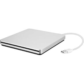 Operitacx USB 3.0 External DVD Rewriter and Portable DVD Burner Drive for Laptop, Silver Gray Optical Drive Compatible with Windows in Kuwait