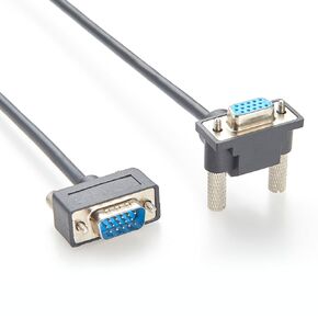 كابل شاشة VGA SVGA بزاوية سفلية فائق النحافة HD15 ذكر إلى أنثى 1920x1080P دقة عالية للتلفزيون عالي الدقة وأجهزة الكمبيوتر الصناعية والشاشة ومفتاح KVM (أسفل، 2M/6.6FT) in Kuwait