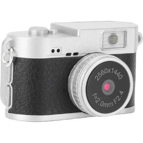 Fabater Mini Keychain Camera, 2K FHD Video 2MP Photo Retro Digital Camera Compact Portable with Builtin LED Flash 4 Filters for Travel Birthdays Stocking Stuffers (White) in Kuwait