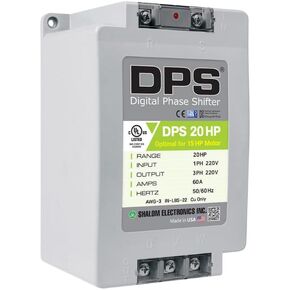 محول DPS أمريكي أحادي الطور إلى 3 مراحل، 20 حصان، 60 أمبير، الإدخال/الإخراج 200 فولت - 240 فولت، محول الطور الرقمي، يجب استخدامه لمحرك 15 حصان (11 كيلو واط) 45 أمبير، يجب استخدام DPS لمحرك واحد فقط، مدرج في قائمة UL in Kuwait