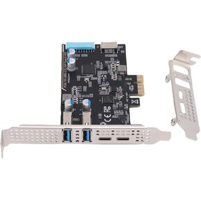 PCIe to USB 3.2 Gen 1 Card, 10Gbps Bandwidth 4 Ports PCIe Expansion Adapter, Type C and Type A Cards for Desktop PC OS X in Kuwait