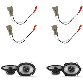 مكبرات صوت Alpine مقاس 6 × 8 بوصة لسيارة Ford F-250/F-350/F-450/F-550 1999-2004 مجموعة ترقية - 4 عبوات من سلسلة S2 مع حزام، باب أمامي محوري للصوت في السيارة وباب خلفي أو مكبر صوت بلوحة جانبية S2-S68 in Kuwait