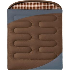 Double Sleeping Bag for Camping Backpacking Travel Splits into 2 Singles or Blankets Lightweight 50-68°F Queen Size Flannel with Hood, Compression Sack in Saudi Arabia