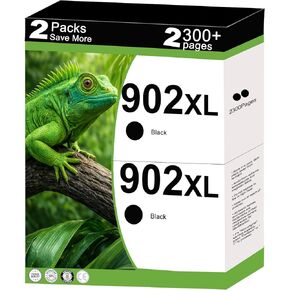 902 XL خراطيش الحبر الأسود مجموعة كومبو بديلة لـ HP 902XL HP902 تعمل لـ OfficeJet 6950 6954 6951 6956 6961 6963 6964 6978 6968 6958 6970 6960 6975 6962 الطابعة مع شريحة V22.2.1 (عبوتان) أسود) in Kuwait