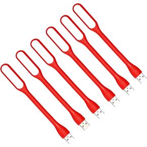 Mini USB Light, Flexible LED Lamp Portable Night Light for Computer Power Bank, Laptop, Notebook USB Keyboard Reading Light -6 Pack (White) in Kuwait