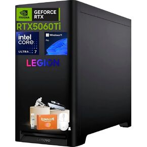 Lenovo Legion Tower 5i Gaming Desktop Computer - Intel Ultra 7 265F(Beats i7-14700F) | NVIDIA RTX 5060Ti 8GB | | 32 GB DDR5 | 1 TB SSD | HDMI 2.1 | Wi-Fi 6E | Windows 11 Pro | Wired Keyboard & Mouse in Kuwait