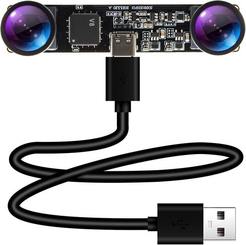كاميرا USB بمصراع عالمي 1200P | عدسة مزدوجة ستيريو ثلاثية الأبعاد عالية السرعة 120 إطارًا في الثانية | مزامنة واسعة الزاوية بدون تشويه للروبوتات والتعرف على الوجه والتطبيقات الصناعية in Kuwait
