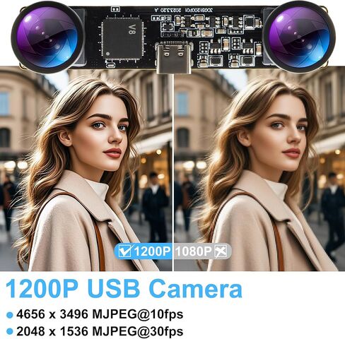 كاميرا USB بمصراع عالمي 1200P | عدسة مزدوجة ستيريو ثلاثية الأبعاد عالية السرعة 120 إطارًا في الثانية | مزامنة واسعة الزاوية بدون تشويه للروبوتات والتعرف على الوجه والتطبيقات الصناعية in Kuwait
