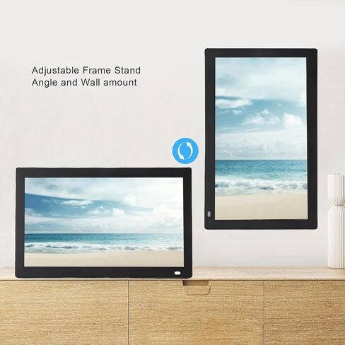 إطار صور رقمي مقاس 14 بوصة من EBTOOLS، إطار صور إلكتروني واي فاي مع شاشة عرض عالية الدقة 1366x768 وزاوية عرض 178 درجة وجهاز تحكم عن بعد لتشغيل USB، لمطعم المكتب المنزلي (قابس الولايات المتحدة) in Kuwait