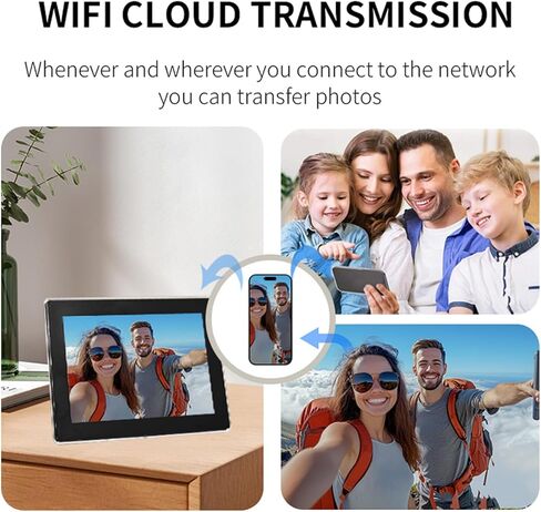 إطار صور رقمي Yoidesu مقاس 10.1 بوصة، شاشة LED LCD تعمل باللمس بدقة 1280 × 800 للصور العائلية ومشاركة مقاطع الفيديو عن بُعد، ودعم التنسيقات المتعددة 6.0 (قابس الولايات المتحدة) in Kuwait