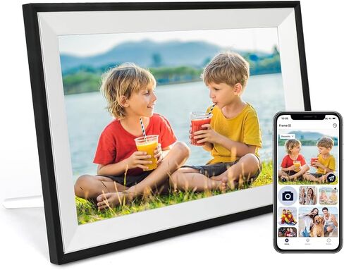 إطار صور رقمي، إطار صور رقمي مقاس 10.1 بوصة مع شاشة لمس LCD IPS LCD مقاس 1280 × 800، وسعة تخزين 32 جيجابايت، وإطار صور يدور تلقائيًا، شارك صورك ومقاطع الفيديو الخاصة بك عبر التطبيق in Kuwait