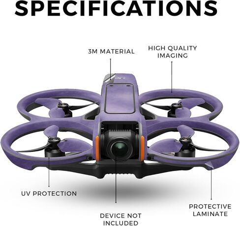 Drone Skin Compatible with DJI Avata 2 (2024) - Purple Airbrush - Premium 3M Vinyl Protective Wrap Decal Cover - Easy to Apply | Crafted in The USA by MightySkins in Kuwait