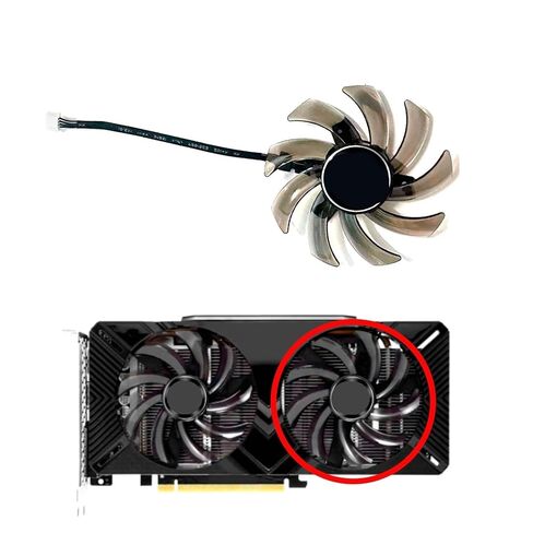 مروحة تبريد 85 مم 4-Pin GA91S2U لـ RTX 2060، 2060 Super، 2070، GTX 1660، 1660 Ti - حل تبريد بطاقة الرسومات المزدوجة (المروحة اليسرى) in Kuwait