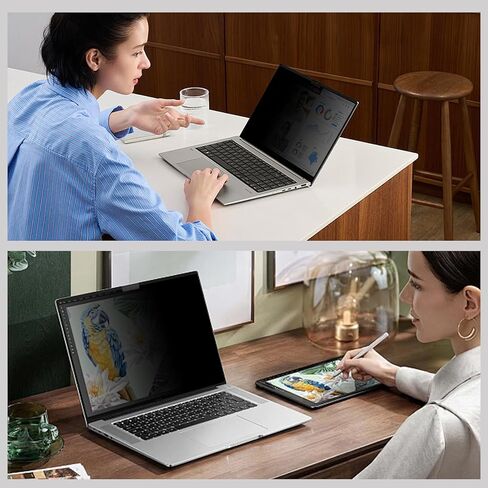 شاشة خصوصية مغناطيسية لجهاز MacBook Air 13.6 بوصة (2026-2022، M5، M4، M3، M2)، واقي شاشة لخصوصية الكمبيوتر المحمول قابل للإزالة، فلتر ضوء أزرق غير لامع مضاد للوهج، سهل التشغيل/الإيقاف in Kuwait